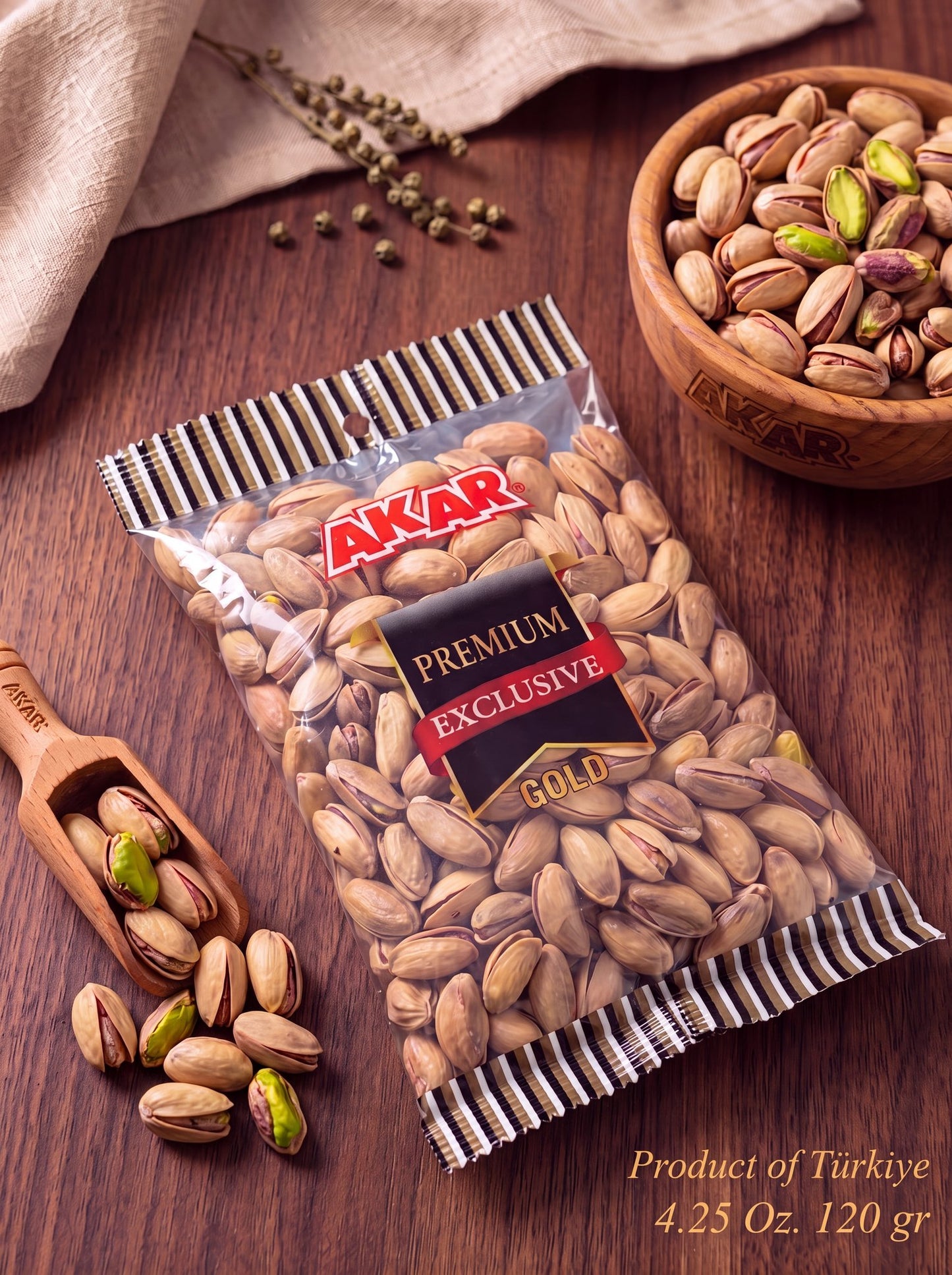 Akar Premium Turkish Pistachios – Roasted & Salted Antep Pistachios in Shell | 120 gram (4.25 Oz.)
